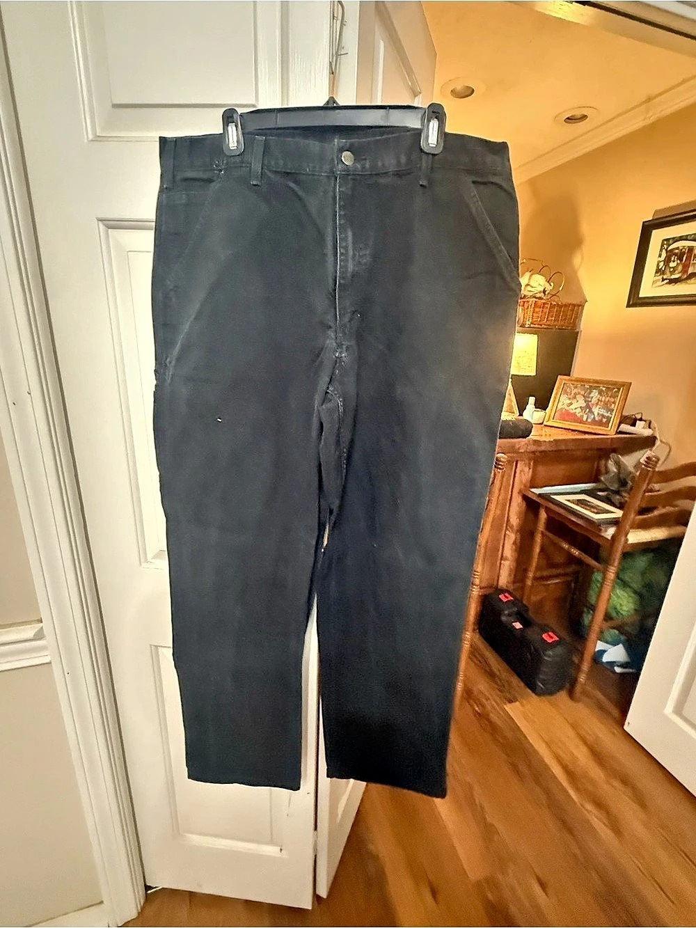 Carhartt Loose Fit Firm Duck Double-Front Utility Work Pant Black Waist 38x34